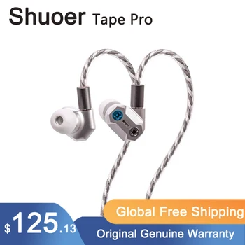 Наушники Shuoer Tape Pro | Магнитостатические динамические гибридные наушники Iem с винтами для настройки низких частот и двухконтактными посеребренными медными кабелями